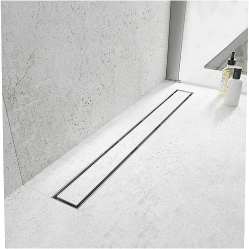 Elefloom Linear Shower Drain, Shower Drain 28 inch with 2-in-1 Tile Insert Cover, Brushed AISI 304 Stainless Steel Shower Floor Drain, Shower Drain with Hair Catcher and Adjustable Feet