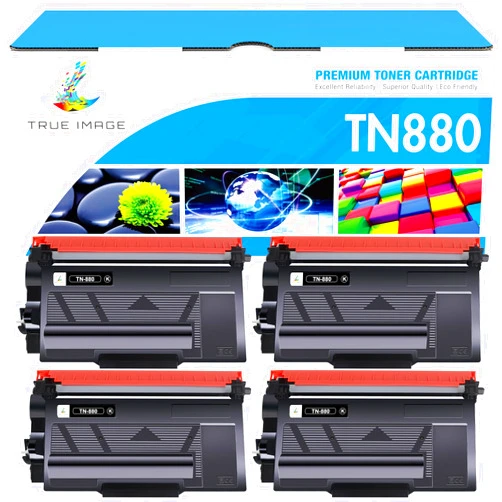 TRUE IMAGE TN880 TN 880 TN-880 Black Toner Cartridge Compatible for Brother TN880 TN-880 TN 880 Super High Yield Toner Cartridge for HL-L6200DW L6200DWT L6400DW MFC-L6700DW L6800DW L6900DW Printer 4-Pack