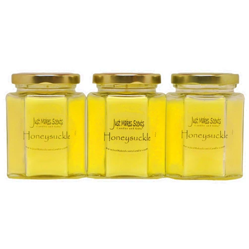 Just Makes Scents 3 Pack - Honeysuckle Scented Blended Soy Candle | Hand Poured Spring Candles | Made in The USA by by Just Makes Scents Candles & Gifts