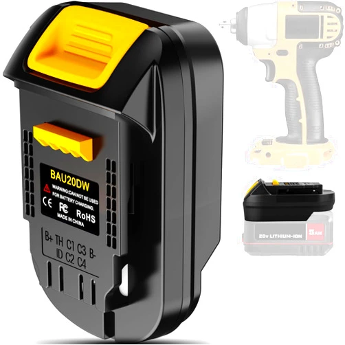 YNDZ Adapter for Dewalt 20V Tool,for Bauer 20V Battery Convert to Replace for DeWalt 20V MAX XR Battery DCB200 DCB204 DCB206,Work for DeWalt 20V MAX Cordless Drill/Impact Driver Cordless Power Tool