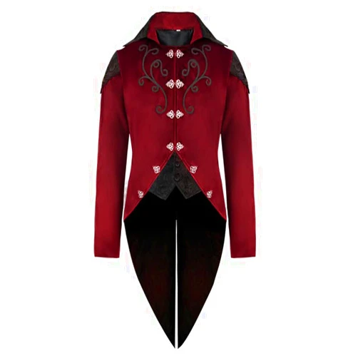 Limqer Unisex Steampunk Gothic Tailcoat Vintage Medieval Vampire Tuxedo Victorian Halloween Costume Renaissance Uniform