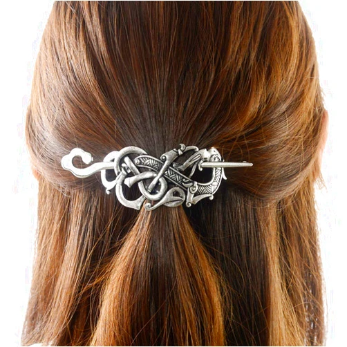 LAGUZ Viking Celtic Dragon Hair Accessories - Irish Hair Decor Hairpins, Barrettes, Sticks for Long Hair Braids and Jewelry