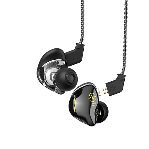 YINYOO CCZ Coffee-Bean iem Earphones, 1DD Driver in-Ear Monitor Headphones, Immersive Bass Sound iem, Wired Gaming Earbuds for Teen, Music, Video, Drummer for Gym Workout Running Church (With mic, Black)