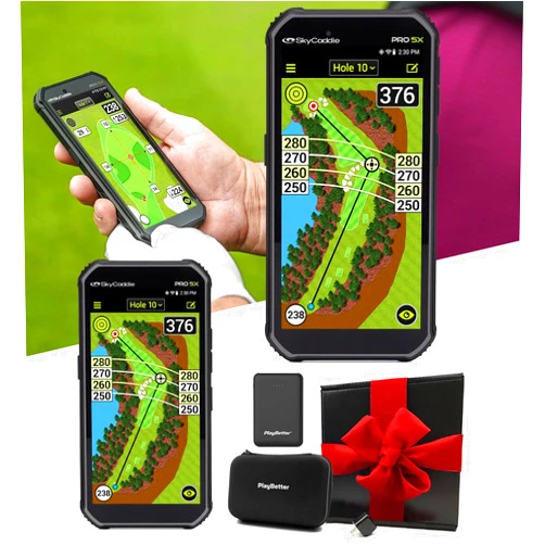 PlayBetter SkyCaddie PRO 5X Handheld Golf GPS Gift Box Bundle - TruePoint Precision Technology - 5.5