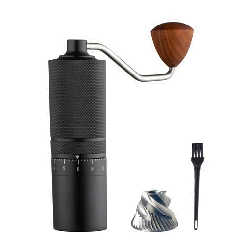 TWOFUTU Manual Bean Grinder, Hand Coffee Grinder, Hand Coffee Grinder With External Adjustable Stainless Steel Reticulate Pattern Coffee Grinder, For Must-Have in Any Self Ground Coffee, Black.