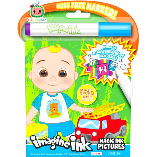 Bendon CoComelon 20 Page Imagine Ink Coloring Book with 1 Mess Free Marker