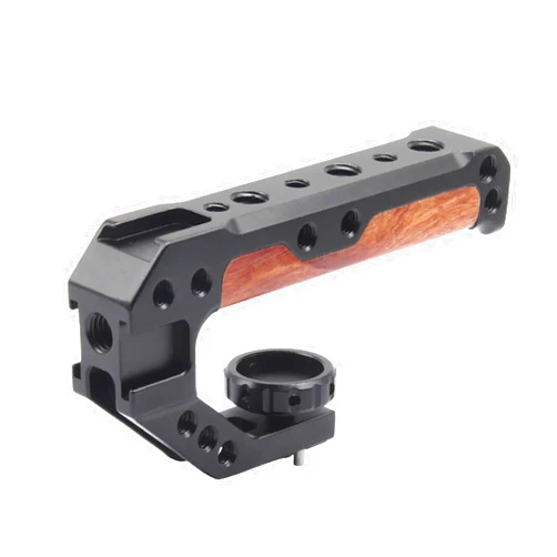 FUGASUN Wooden Camera Top Handle with 3 Cold Shoes to Mount DSLR Camera,FUGASUN Wooden Top Handle Grip with 1/4