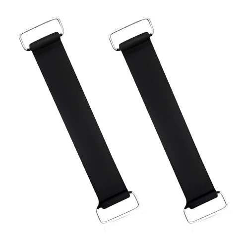 Ohleats Motorcycle Battery Strap, Rubber Band Battery Fixed Strap Replacement, Stretchable Battery Strap Holder Belt with Metal Buckles, Scooter Motorcycle Accessories Parts (2 PCS)