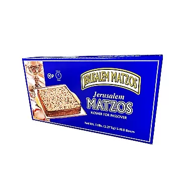 Jerusalem Matzos Passover Matzos, 5 - 1 lb Packages with one Resealable Stay-Fresh Pouch