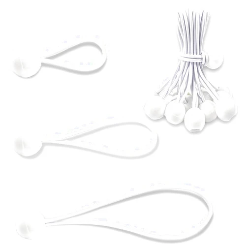 COMRUN 90PCS 4 6 9 Inch White Bungee Cords with Ball, Heavy Duty Outdoor&Indoor Ball Bungee Cord, Tarp Tie Down Bungee Balls for Camping, shelter Setup, Cargo securing, Household Applications