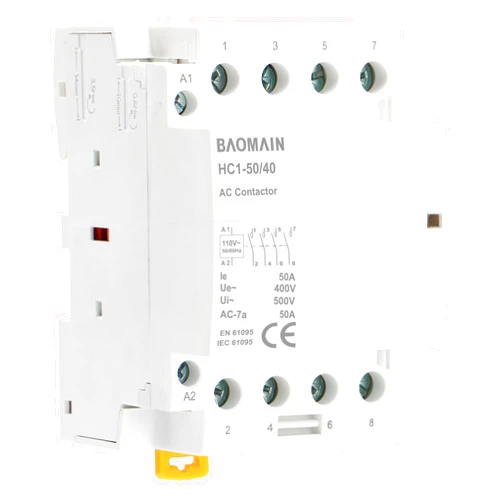 Baomain 4 Pole Contactor with 120volt AC Coil 50A HC1-63 Universal Circuit Control 35mm DIN Rail Mount