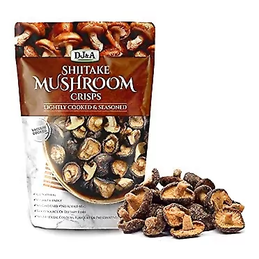DJ&A Shiitake Mushroom Crisps - Lightly Cooked and Seasoned 10.28 Ounce (10.58 Ounce) 10.58 Ounce (Pack of 1)