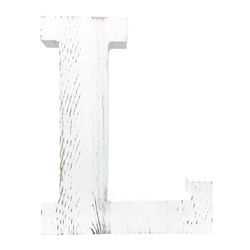 N\A Extra Large Wood Decor Letters Wood Distressed White Letters DIY Block Words Sign Alphabet Free Standing Hanging for Home Bedroom Office Wedding Party (L)