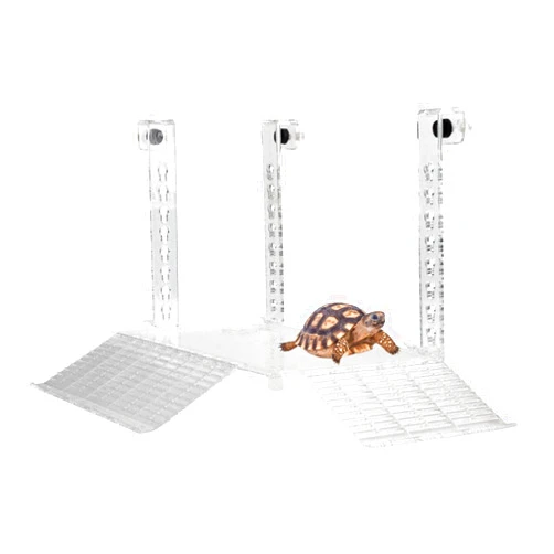 Mairuker Screwless Installation Turtle Basking Platform Hanging Turtle Ramp, Acrylic Hanging Turtle Basking Platform for Turtle Tank Aquarium (Large)