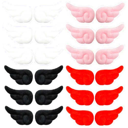 Honbay 24PCS Mini Craft Angel Wings Plush Wing Embellishment DIY Crafts Accessories for Hair Clips Headband Clothes Shoes Backpack (4 Color)