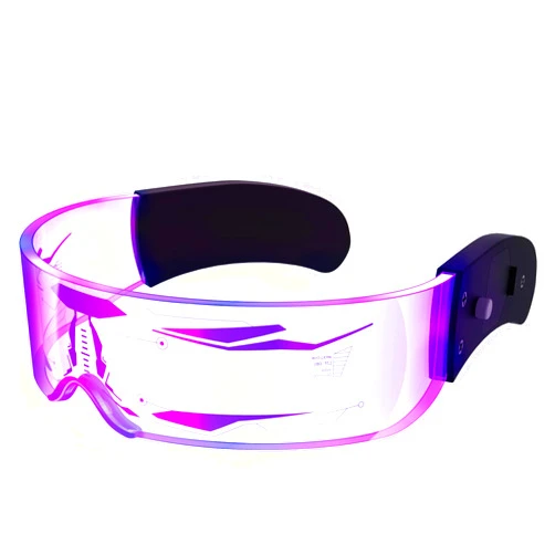 NIUCOO Light Up Glasses LED Visor Cyberpunk Futuristic Luminous Rave Glasses 7 Colors 4 Modes Cosplay Cyber Lightup Goggles (Thunder)