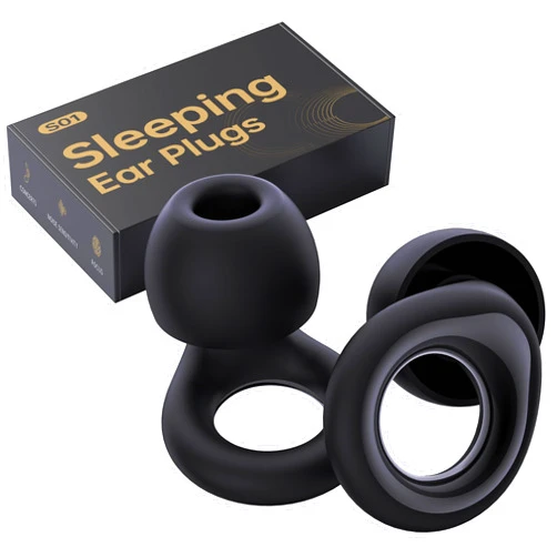 QWH Ear Plugs for Sleeping Noise Cancelling, Reusable Silicone Earplugs for Sleeping, Noise Reduction, Deep Focus, Travel, High Fidelity Hearing Protection, 30dB Noise Reduction (Black)