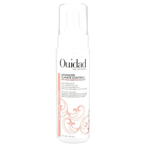 Ouidad Advanced Climate Control Volumizing Foam - 7 fl oz, Lightweight Hair Styling Foam, Anti-Frizz Nano Technology, Adds Volume, Fights Frizz & Defines Curls, Crunch-free Hold, For All Curl Types