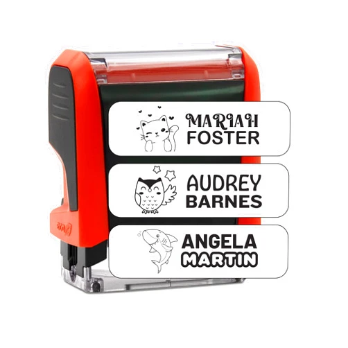 Pickled Stamps Custom Clothing Stamp | Personalized Fabric Stamp | Self Inking Stamp for Kids Clothing, Camp, School Uniforms | Custom Name Stamp | Clothing Name Stamp | Fabric Stamp | Camp Stamp