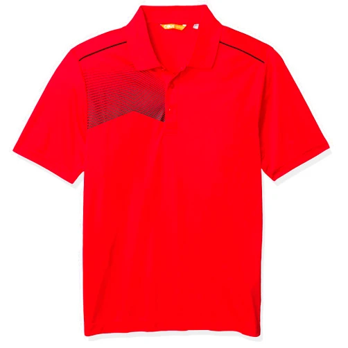 Cutter & Buck CBUCK Men's Glen Acres Polo, Red/Black, Large