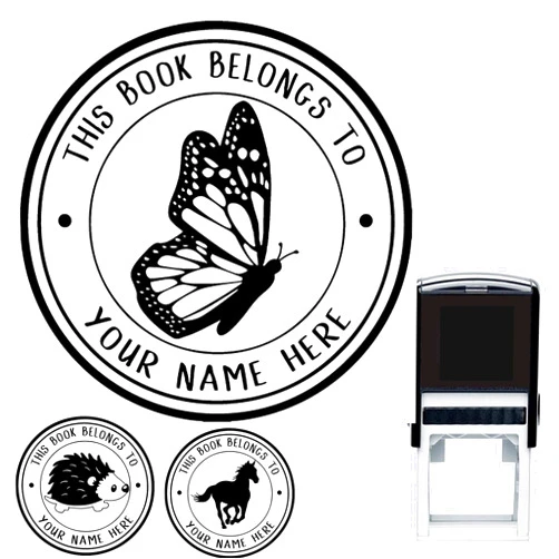 Pickled Stamps Library Book Name Stamp Personalized This Belongs to Custom Self-Inking or Library Teacher Customized Name from The Ex-Libris of Black Red Blue Green Purple