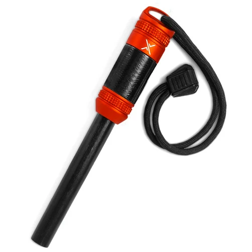 Exotac fireROD XL Ferrocerium Firestarter with Replaceable 1/2 in. Diameter Waterproof Ferro Rod Striker, Heavy-Duty Flammable Repair Tape, and Tinder Capsule Compartment with Included quickLIGHT Tabs
