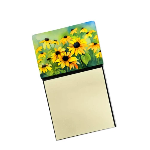 Caroline's Treasures Maryland Black-Eyed Susans in Watercolor Sticky Note Holder Refillable Dispenser Self-Sticky Note Pads, Memo Pads Blank Desk Accessories