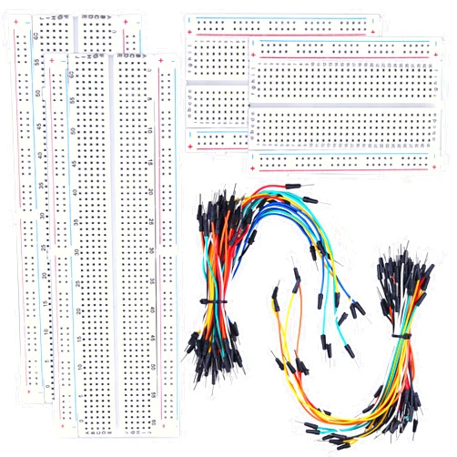 YUEONEWIN 130 Pcs Breadboard Jumper Wires Kit 4pcs 400 & 830 Points Solderless PCB Breadboards and 126 Pcs Flexible Bread Board Jumper Wire Set for Arduino, Prototyping Circuit, DIY Electronic Project