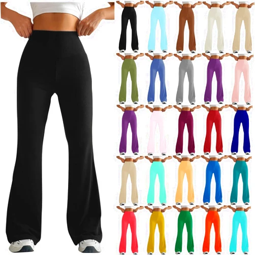 Generic High Waisted Yoga Pants for Women Casual Butt Lifting Leggings Casual Bootcut Flared Yoga Pants with Tummy Control