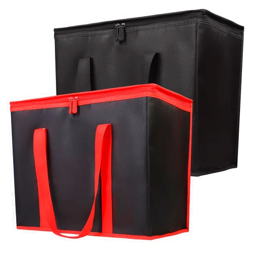 Bodaon Insulated Food Delivery Bag, X-Large Insulated Reusable Grocery Bags with Zippered Top, Cooler Bags for Travel/Camping, Catering Shopping Bag for Groceries, Thermal Bags for Cold and Hot Food