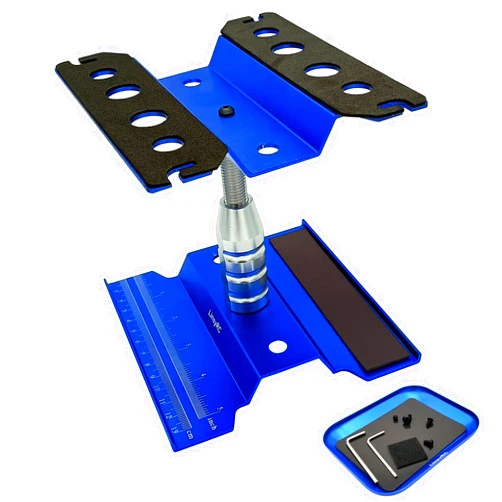 LINSYRC Aluminum Alloy RC Car Work Stand Repair Workstation 360 Degree Rotation Lift with Screws Tray for 1/8 1/10 1/16 Scale RC Car Truck Buggy
