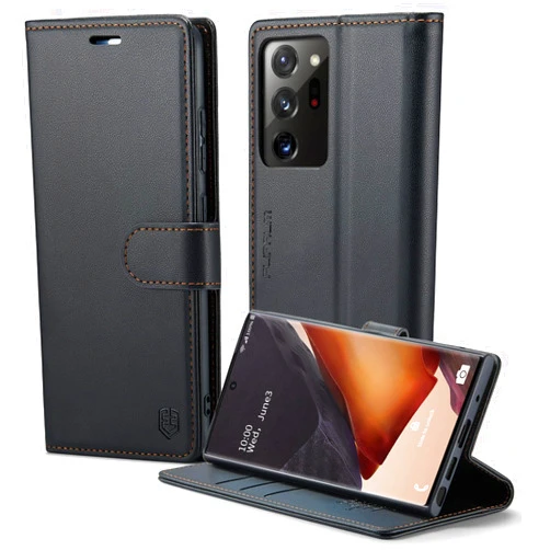 FLIPALM for Samsung Galaxy Note 20 Ultra 5G Wallet Case with RFID Blocking Credit Card Holder, PU Leather Flip Kickstand Shockproof Cover for Women Men (Black)