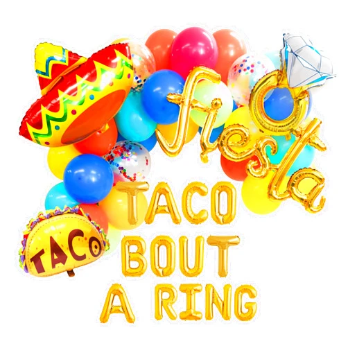 100% LIKED-Taco Bout a Ring Banner, Taco Bout Love Balloon Banner, Taco Engagement Balloon Garland, Fiesta Engagement Party, Taco Bachelorette Party Balloon Garland Decorations