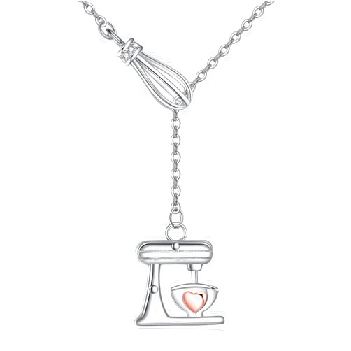 JERWLI Gifts for Bakers Sterling Silver Baker Necklace Baking Jewelry for Bakers and Bake Lover Gift