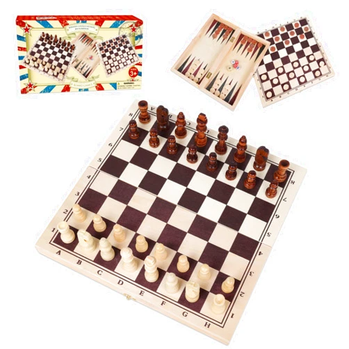 GOTHINK Wooden Chess, Checker, and Backgammon 3 in 1 Board Game Set,Classic Traditional Travel Night Toy and Game Gift Set for Kids Adults Senior Family