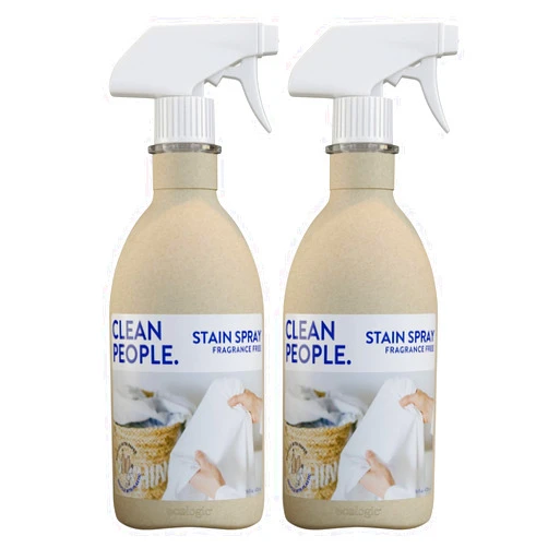 THE CLEAN PEOPLE Clean People Stain Remover Spray - Natural Plant & Mineral-Based Ingredients - Non-Toxic Laundry Spot Treatment for Food, Pet & Baby Stains - Boosted with Enzymes - Fabric Safe - 16oz (2 Pack)…