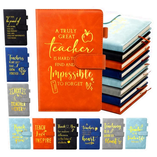 Outus 20 Pcs Teacher Appreciation Gifts Bulk from Students Teacher Leather Notebook Journal A5 Hardcover Notepads Thank You Gifts for Women Men School Office Supplies