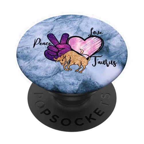 Lush Zodiac Gifts for Women Peace Love Taurus Zodiac Gift for Women April May Birthday PopSockets PopGrip: Swappable Grip for Phones & Tablets