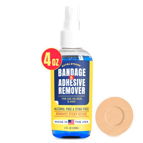 Berkland Sting-Free Adhesive Remover - 4 oz Gentle & Pain-Free Bandage, Strong Adhesive Remover - Ideal for Sensitive Skin, Sports Tape, Dialysis Ports, Continuous Blood Glucose Monitoring, Colostomy Bag Care