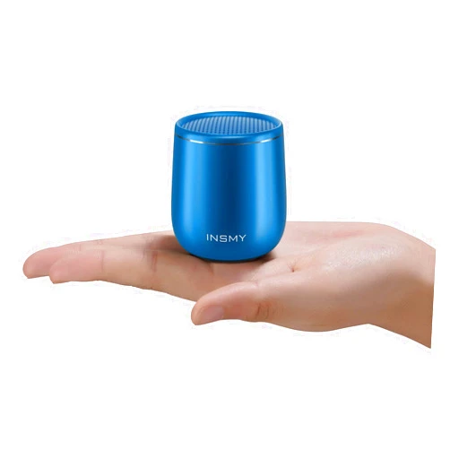 INSMY Small Bluetooth Speaker, Waterproof Mini Portable Wireless Speaker, Punchy Bass Rich Audio Stereo Pairing, Handheld Pocket Size, Built in Mic for Hiking Gift Laptop Tablet (Blue)