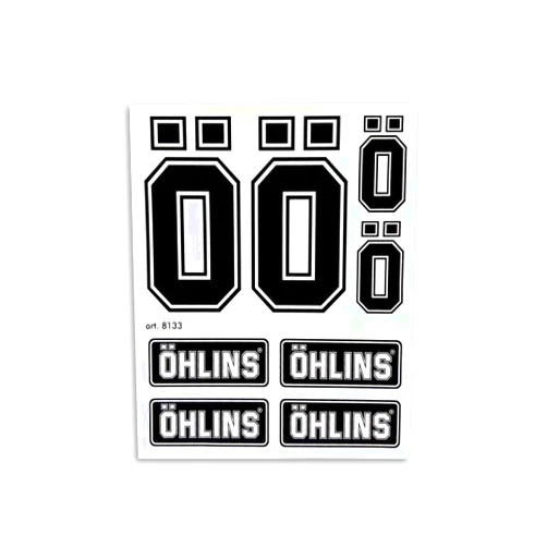 AMS 8133 Sticker Kit Ohlins for Fork Suspension Motorcycle, 14 x 16 cm