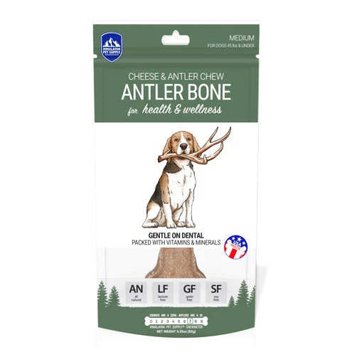Himalayan Dog Chew Antler and Himalayan Cheese Dog Chew | Long Lasting, Stain Free, Protein Rich, Low Odor | 100% Natural, Healthy & Safe | No Lactose, Gluten Or Grains | Antler Bone | for Dogs 45 Lbs & Smaller