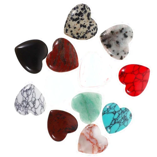 Healifty Stone Hearts 12pcs Heart Shaped Healing Crystals Polished Love Gemstones Palm Pocket Stones for DIY Meditation Decor