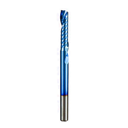 Lionmount 3.175mm Cutting Diameter 12mm Length 1/8inch Shank with Nano Blue Coated End Mill CNC Router Bits for Wood Cut Carving Engraver Tools