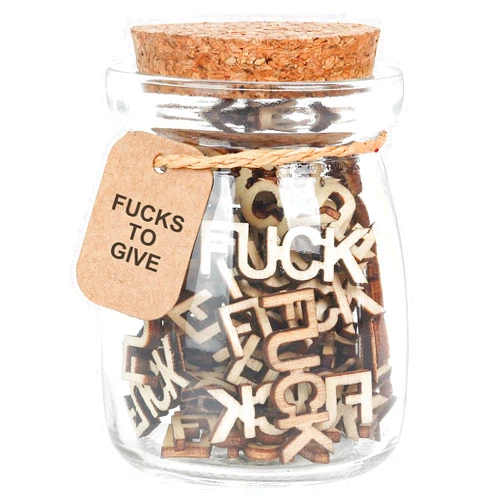 JKJYSJ Jar of Fucks Gift Jar,Fucks to Give,Fuck Wooden Cutout Letter Piece Bad Mood Vent Spoof Birthday Day,Holiday, Gag Gifts to Friend,Funny Gift,Valentines Day.