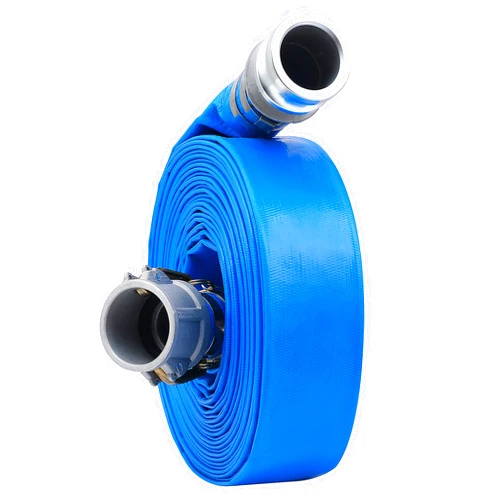 Geowaky 1 inch x 50ft PVC Lay Flat Discharge Hose With Aluminum Camlock C & E Fittings, Cam Lock Fitting, Heavy Duty Reinforced Pump Backwash Hose Assembly