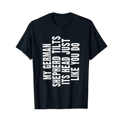 German Shepherd Dog Gift Ideas By Tee-Tastic German Shepherd Gift Tilt Head Dog Cute Funny Alsatian Unisex-Adults, Unisex-Kids T-Shirt