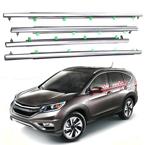 ItranMc Window Molding Trim for Honda CR-V/CRV 2007-2011,Chrome Outer Door Weatherstrip Window Seal Belt,Replace#72410-SWA-A01 72450-SWA-A01 72910-SWA-A01 72950-SWA-A01