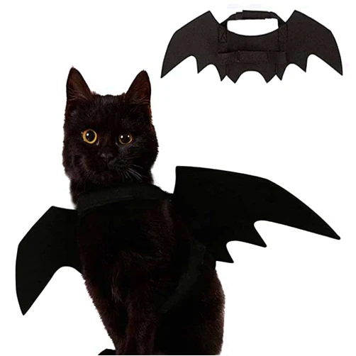 ISMARTEN Bat Wings Costume, Small, Black Felt, for Dogs & Cats, Halloween Pet Apparel