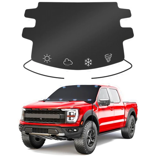 Wigoo 2025 Upgrade Car Windshield Snow Cover for Ice & Snow - 600D Heavy-Duty Magnetic Windshield Protector, All-Season Frost Shield, Fits Large SUVs & Trucks, Ideal Winter Gift for Men & Women - Large